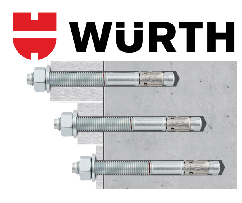 Kit de fixation Würth pour mur plein (béton, brique pleine)
