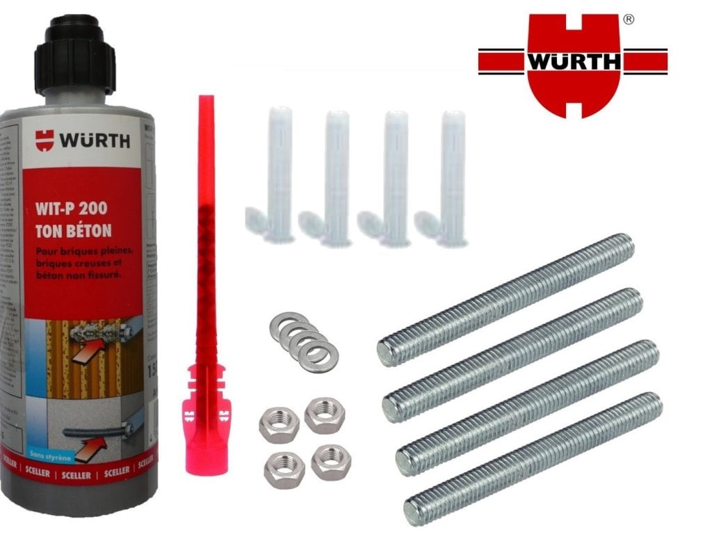 Kit de fixation Würth pour mur creux (brique alvéolée ou parpaing) 