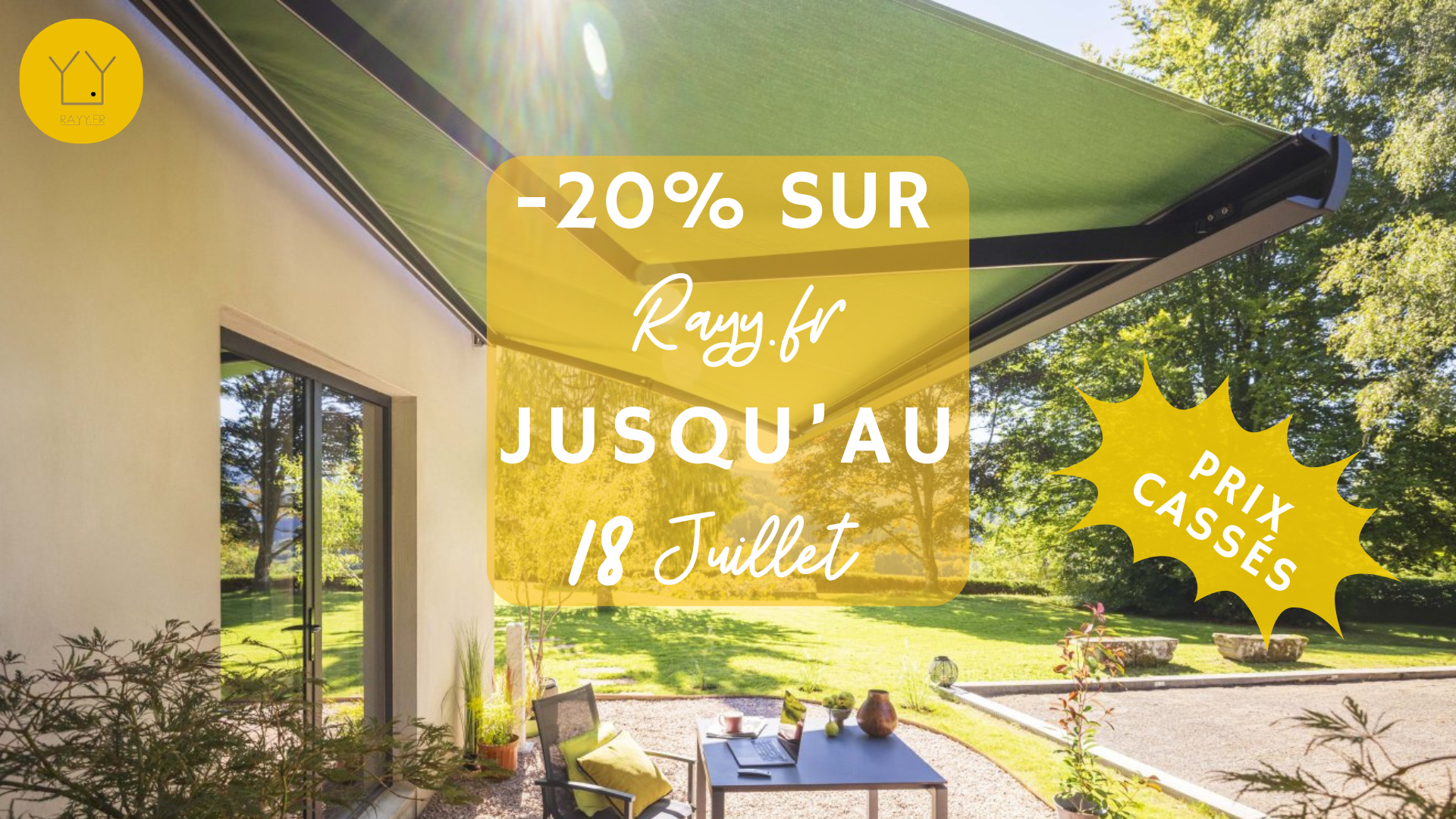 store coffre rayy sur terrasse ensoleillée promotion
